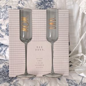 Rae Dunn Set of two 7oz. Stemmed flutes. New in box.